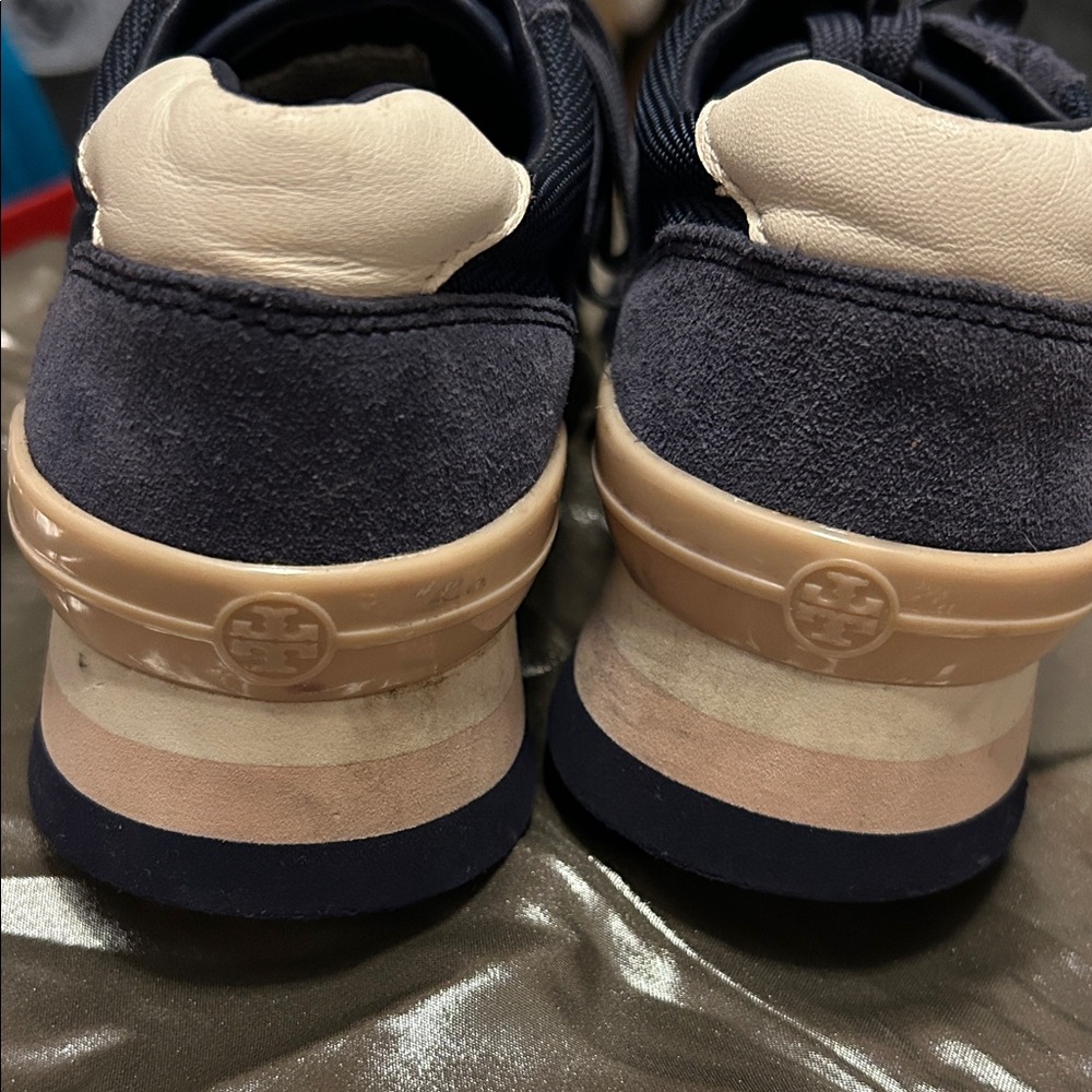 Preowned Tory Burch Navy and Cream Kids Sneakers - Picture 8 of 8